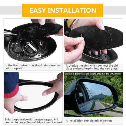 Heated Right Passenger Side Mirror Glass for Honda Civic (2016-2023)