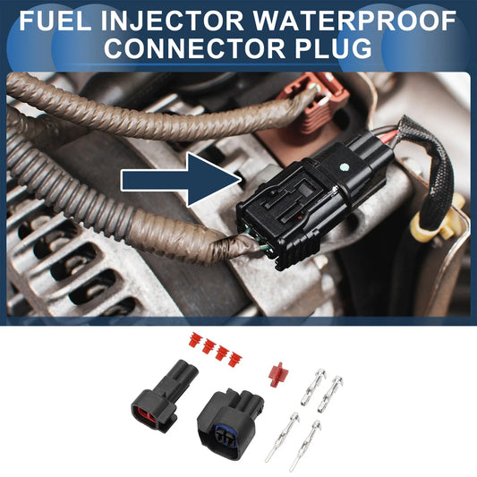 Fuel Injector Waterproof Connector Plug for Chevrolet - 1 Set, Plastic, Copper