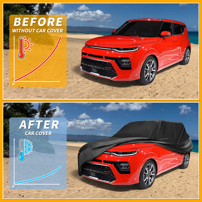 Waterproof Car Cover for Kia Soul (2010–2023) 210D-PU with Zipper