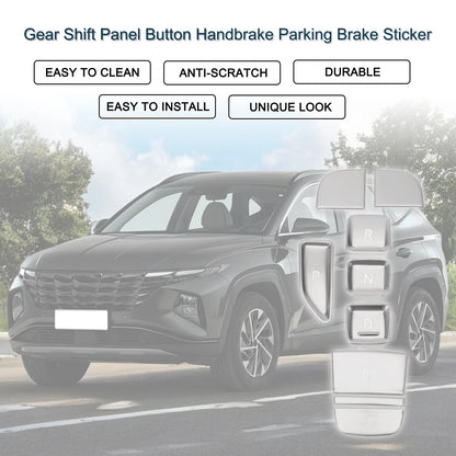 Gear Shift Panel Button Handbrake Sticker for Hyundai  Silver Tone