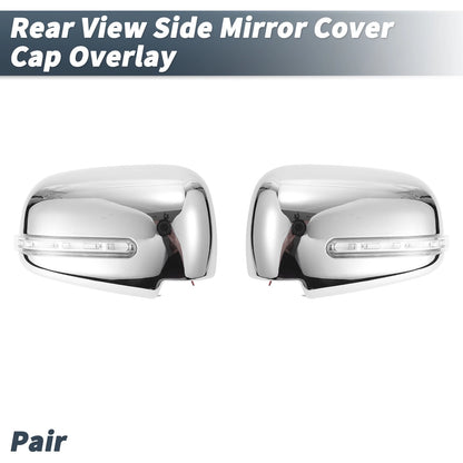 Pair Rearview Mirror Cover Overlay Chrome for Mitsubishi L200