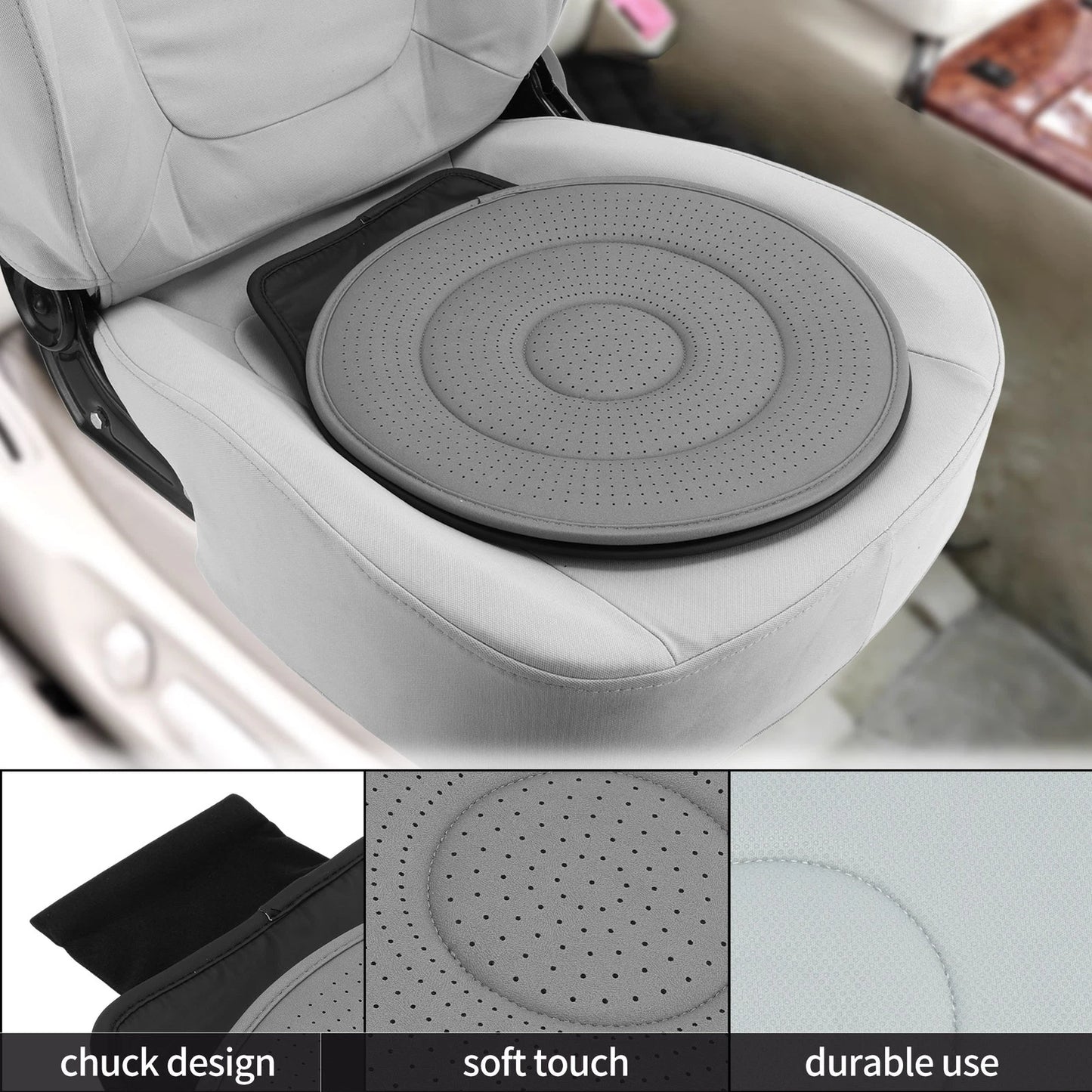 Car Bottom Seat Pad Cover for Universal Fit (1 Pc) Gray Cotton