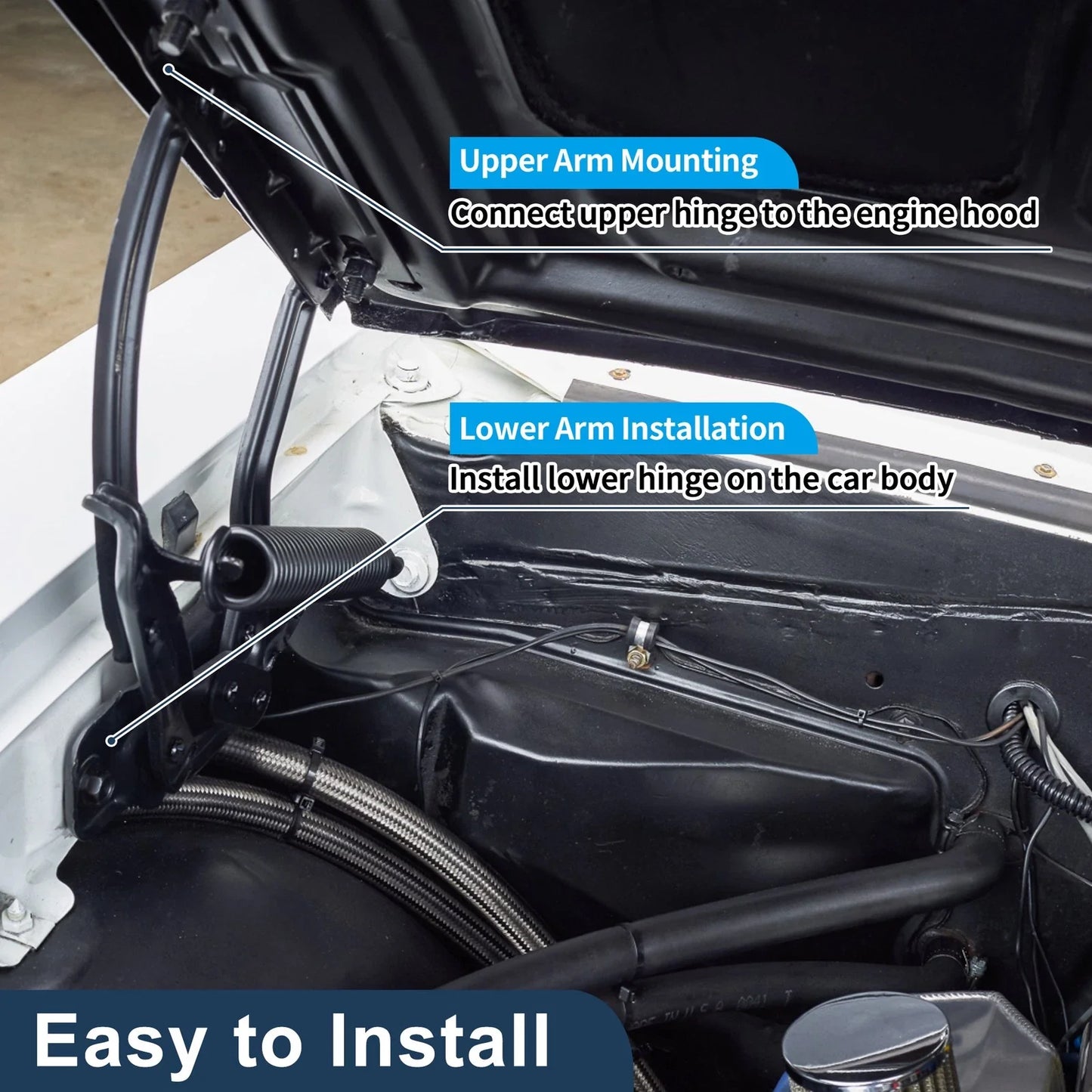 Hood Hinges for Chevrolet Equinox 2018-2023 Front Bonnet Bracket - 1 Pair
