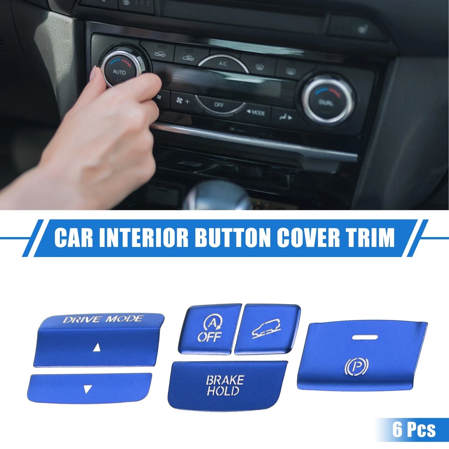 6pcs Center Console Handbrake Drive Button Covers for Honda CR-V (2023)
