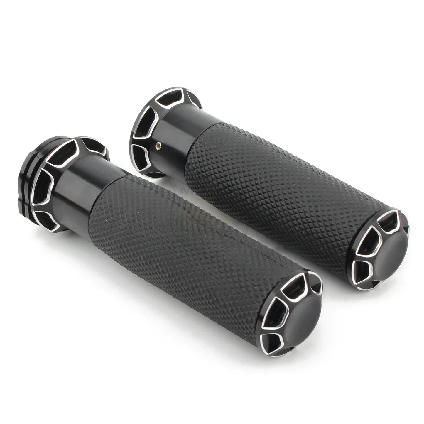 Black 1" Motorcycle Handle Bar Hand Grips for Harley Bobber Chopper Cruiser