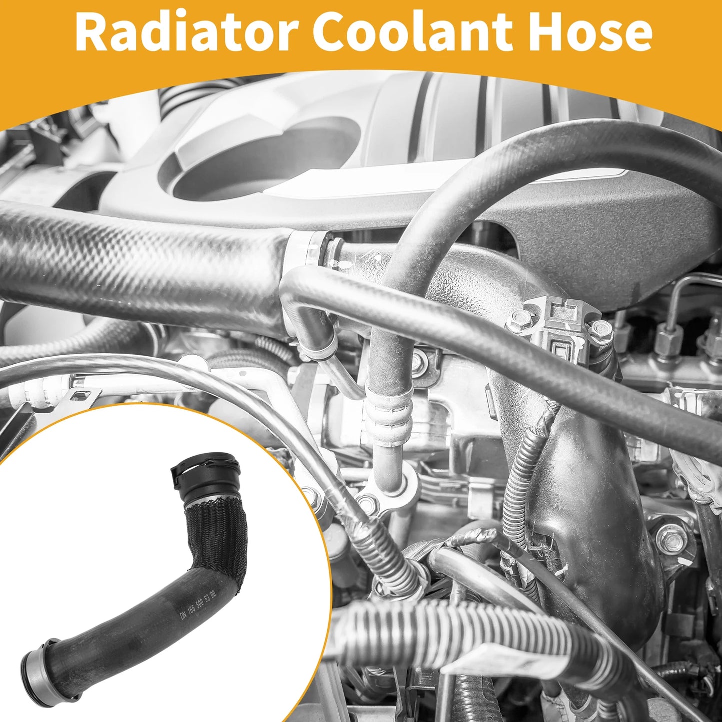 Radiator Coolant Hose for Mercedes-Benz GL550 (2013–2016) A1665005300 Black