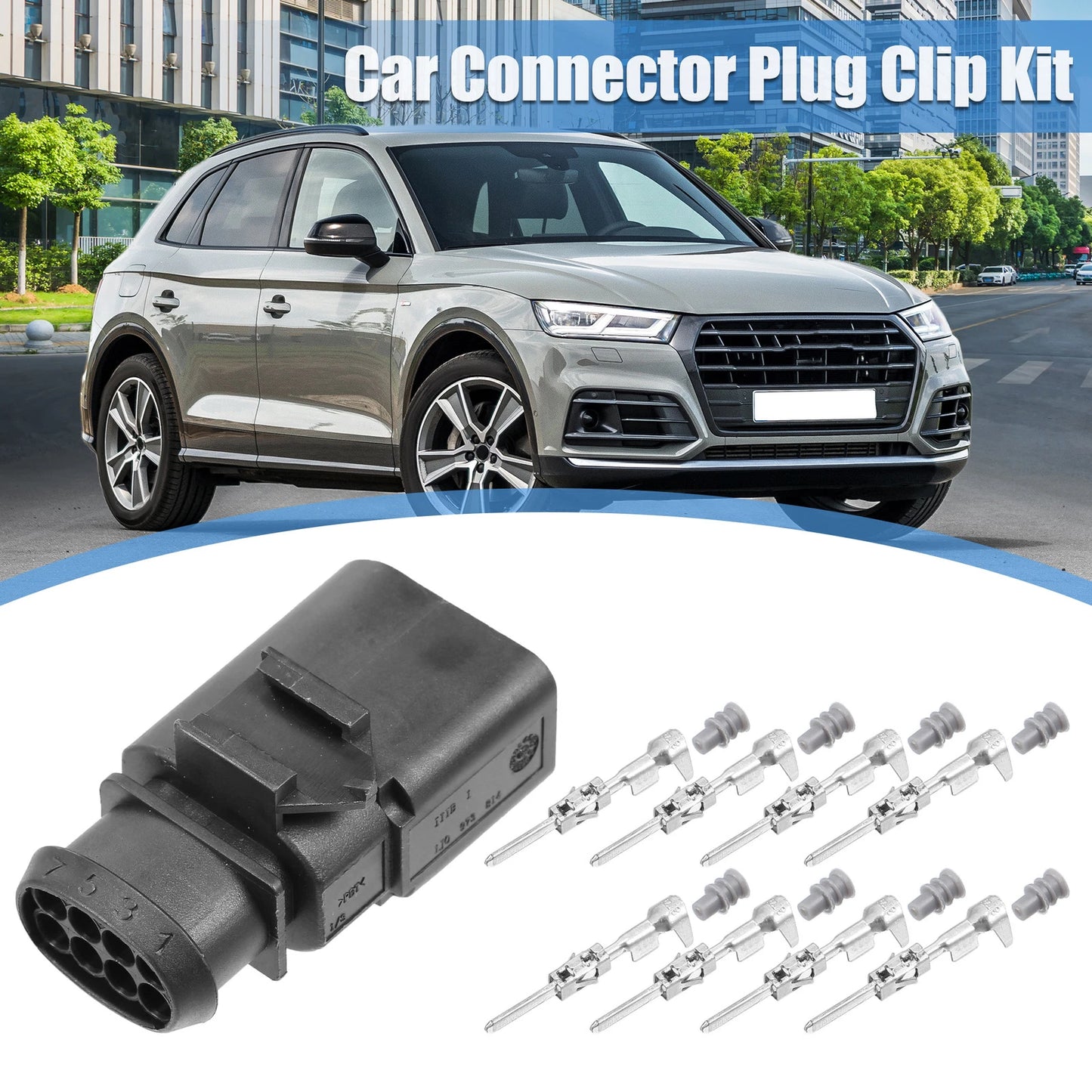 Set of 1 No.1J0973814 8 Pin Sealed Male JPT Connector Plug Kit for VW Audi