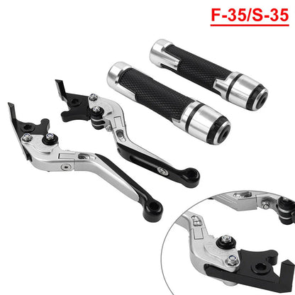 Silver Extendable Brake Clutch Lever Grips Set for Suzuki GSXR600/750 (2006-2019)
