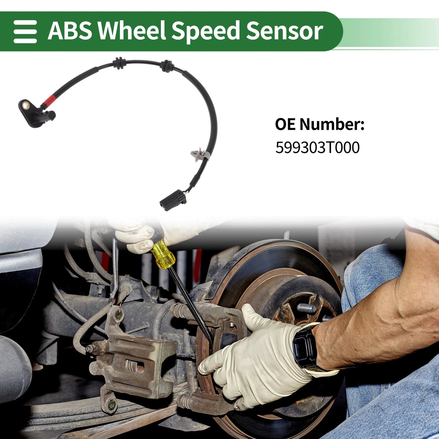 ABS Wheel Speed Sensor No. 599303T000 for Kia K900 (2015–2017) Rear Right