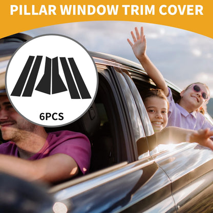 6 Pcs Door Pillar Window Trim for Honda CR-V (2011–2016) Black