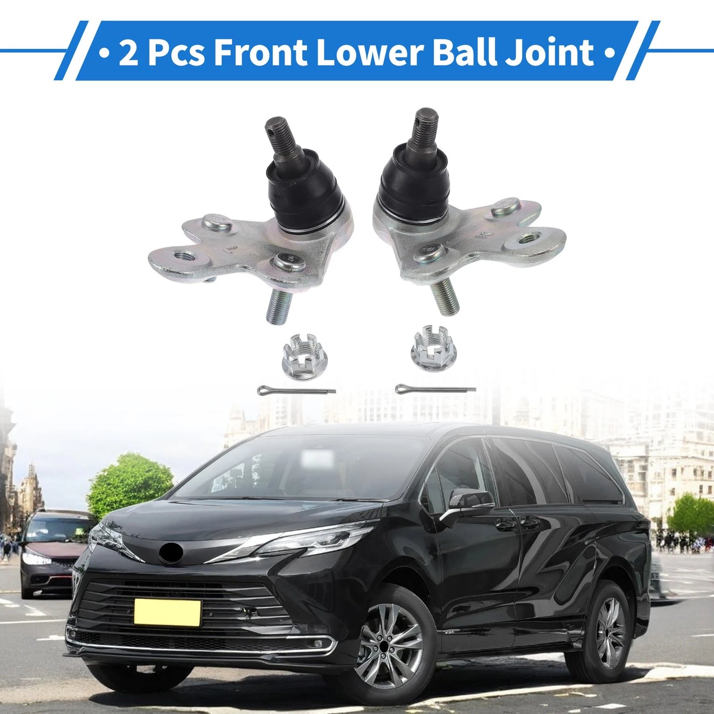 2X Front Lower Ball Joints for Toyota Sienna (2011–2020) No. 43340-49015/43330-09800