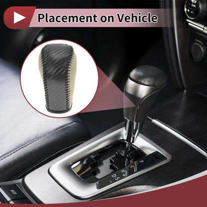 1 Pcs Gear Shift Knob Cover for Hyundai Tucson (2015–2018) Black Beige