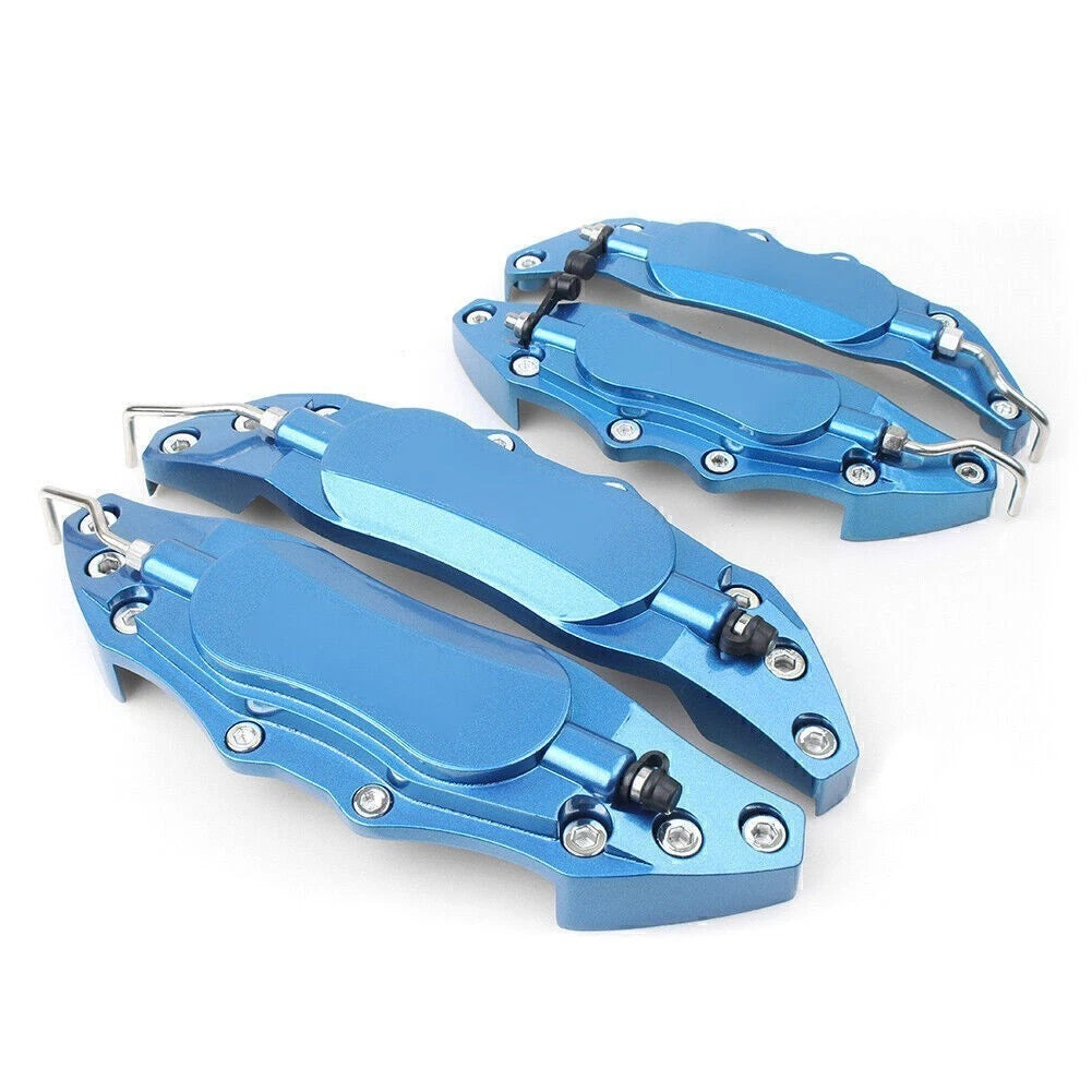 4X Metal 3D Brake Caliper Covers for Universal Fit (Front & Rear) Blue