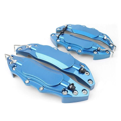 4X Metal 3D Brake Caliper Covers for Universal Fit (Front & Rear) Blue