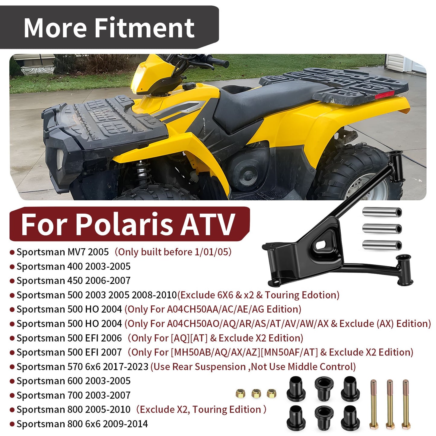 Rear Upper Left A-Arm Kit for Polaris Sportsman MV7 (2000–2023)