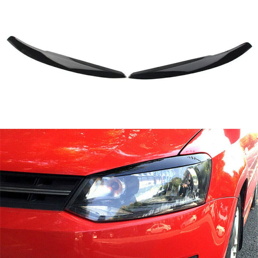 Headlight Eyebrow Cover Trim for VW Polo Mk5 6R 6C (2011-2017) Glossy Black