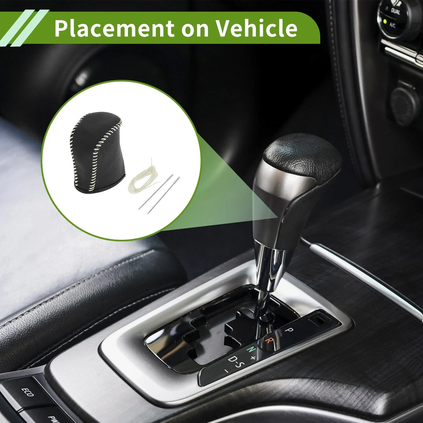 Car Gear Shift Knob Cover for Lexus NX300 2014-2021 - Pebbled Black Beige