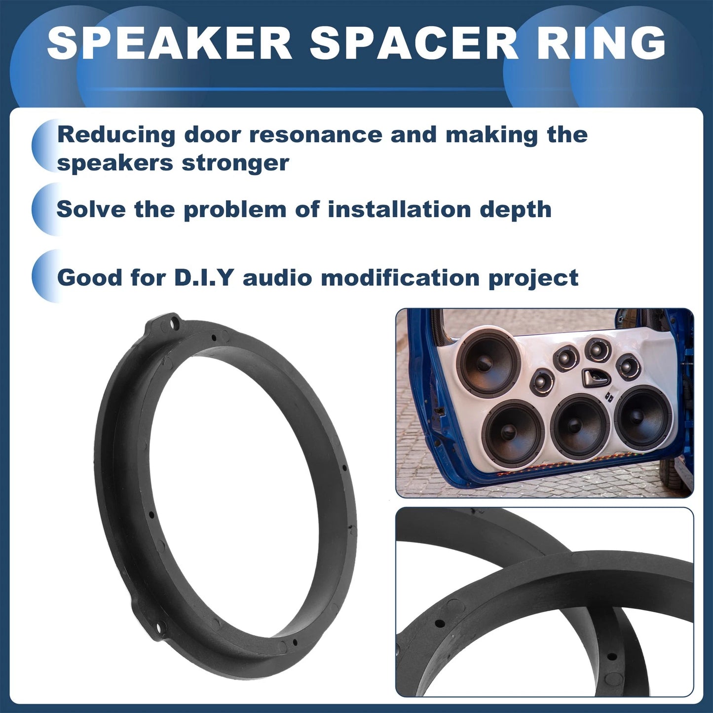 2X Speaker Spacer Ring Adapter for Ford Transit Custom (2013–2023)