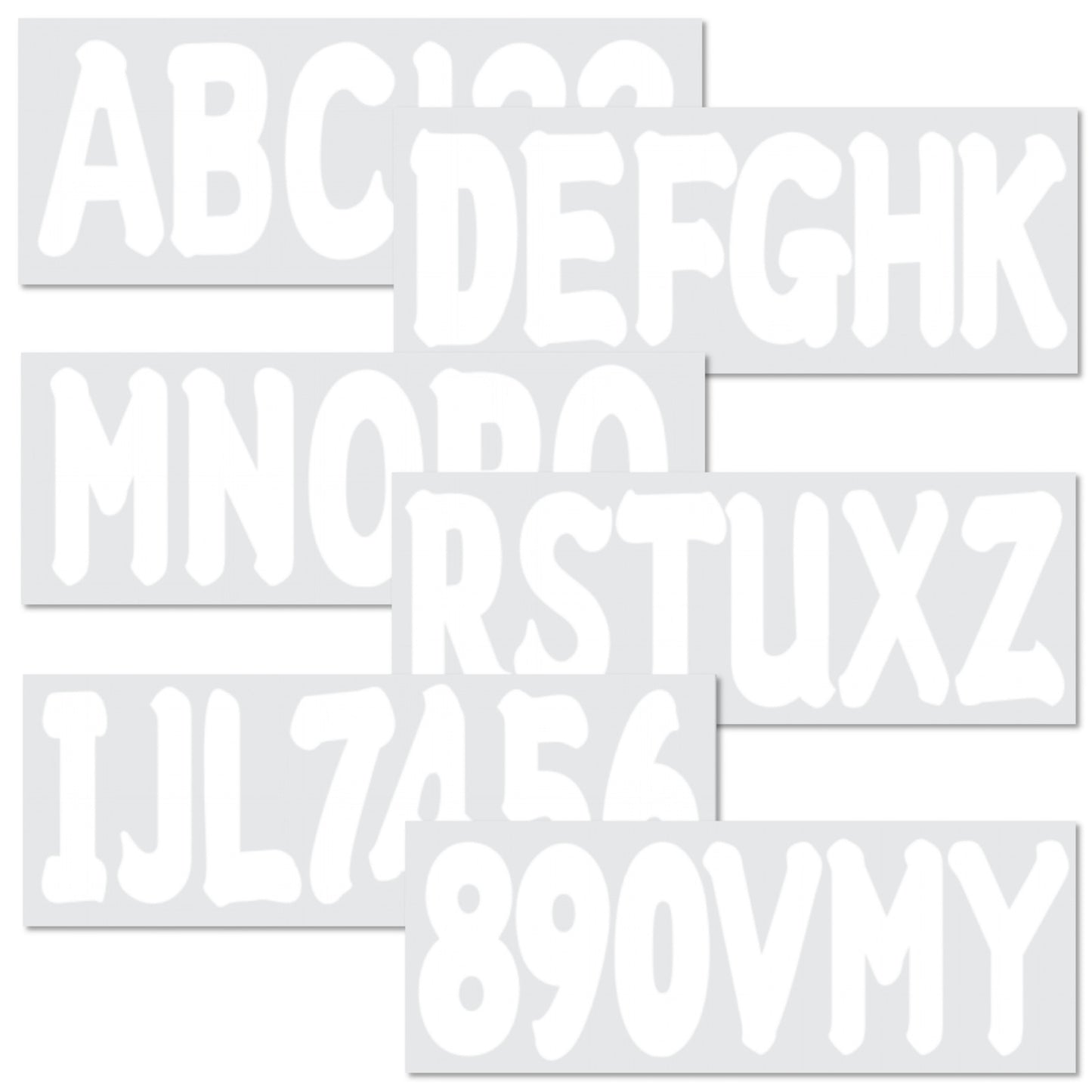 Set of 4 Custom Boat Registration Numbers Decals A-Z & 0-9 White