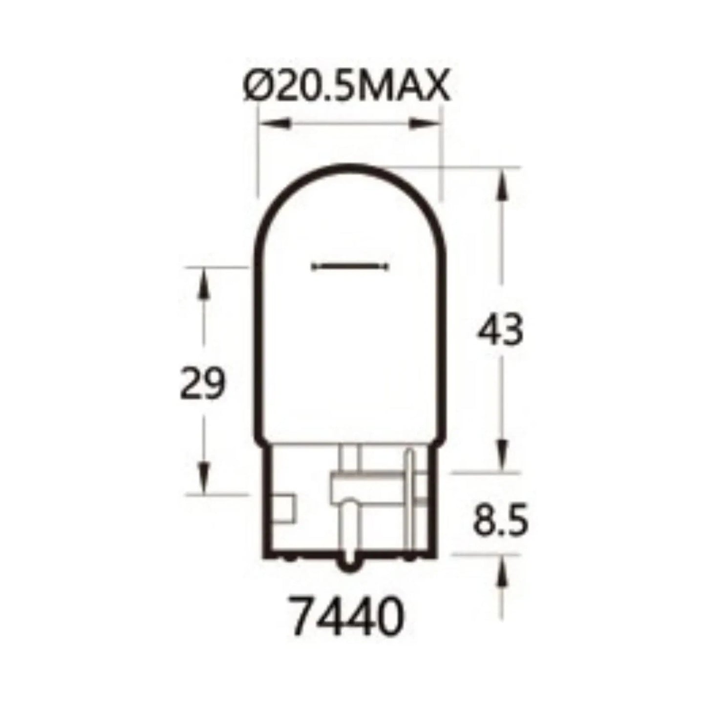 T20 W21W Halogen Wedge Bulb