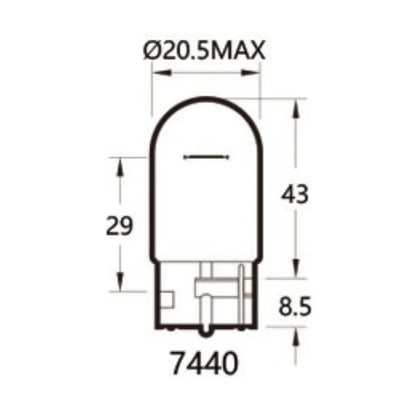 T20 W21W Halogen Wedge Bulb