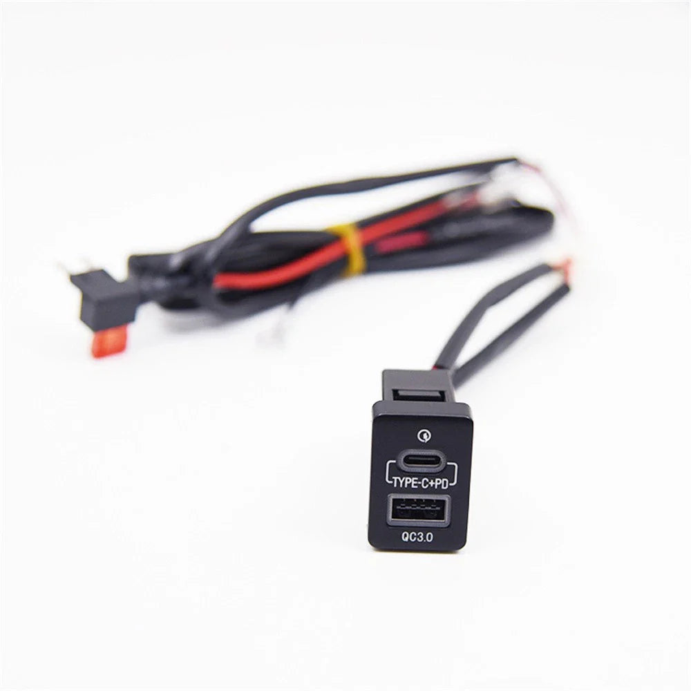 18W Type-C Charger & QC3.0 Fast Charging for Mitsubishi Eclipse Cross, L200, Triton