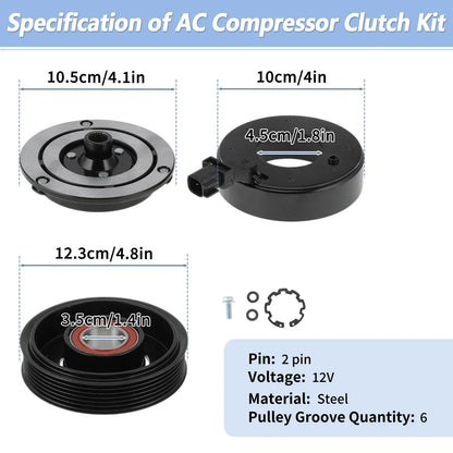 AC Compressor Clutch Kit for Chrysler 300, Dodge Challenger, Durango, Jeep (2005-2023)