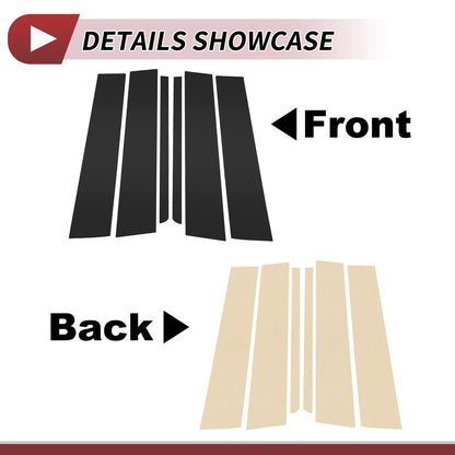 Set of 6 Door Pillar Window Trim for Ford Explorer (2011–2019) Black