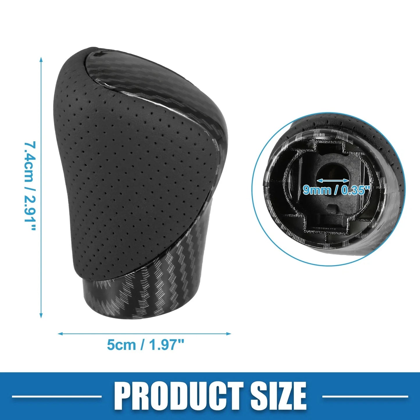 Automatic Gear Shift Knob for Lexus - Carbon Fiber Black Faux Leather