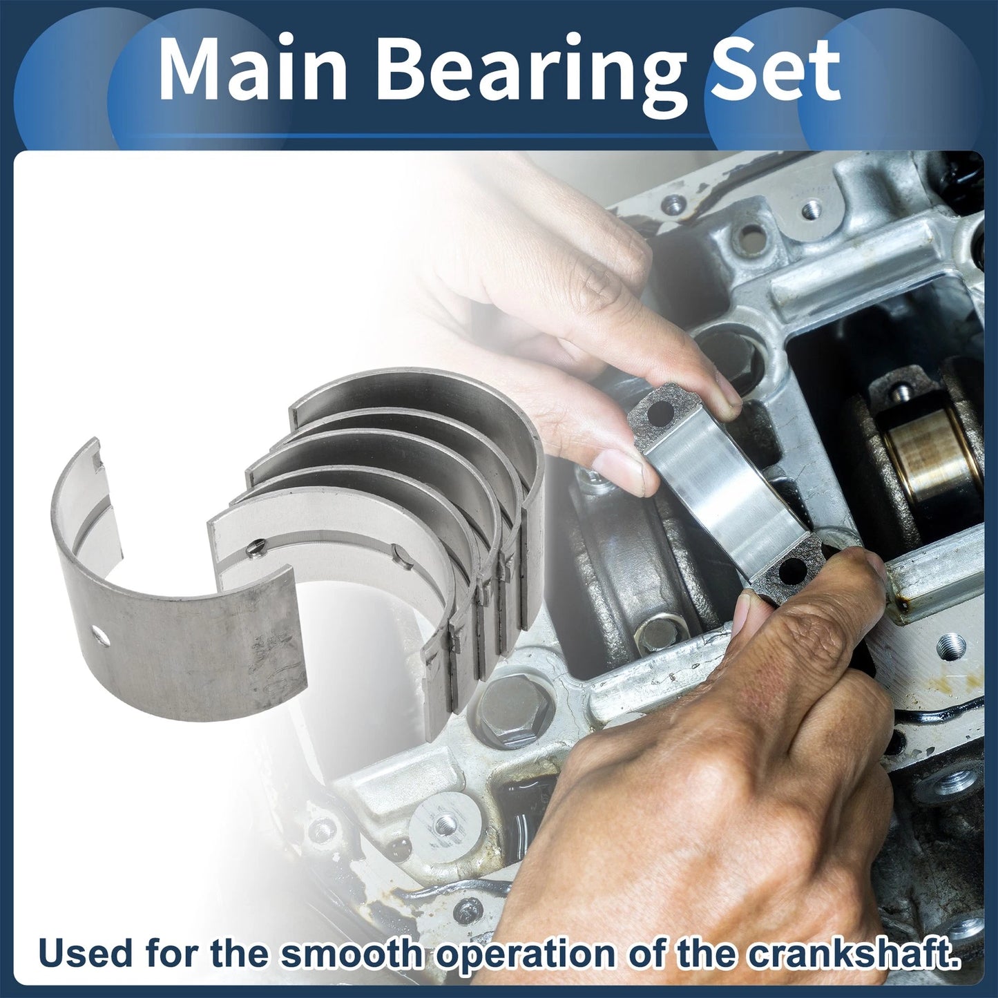 Main Bearing Set No.1170231020 for Toyota Corona (1973–1999) 6 Pcs
