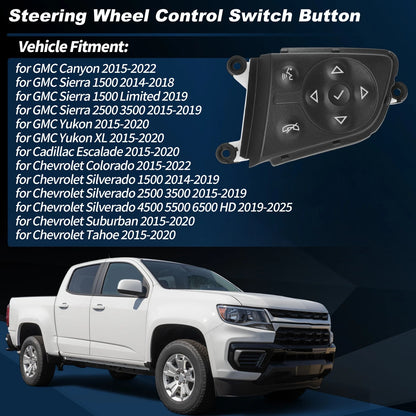 Right Steering Wheel Audio Phone Control Switch for Silverado Sierra (2014–2019) No. 23134237