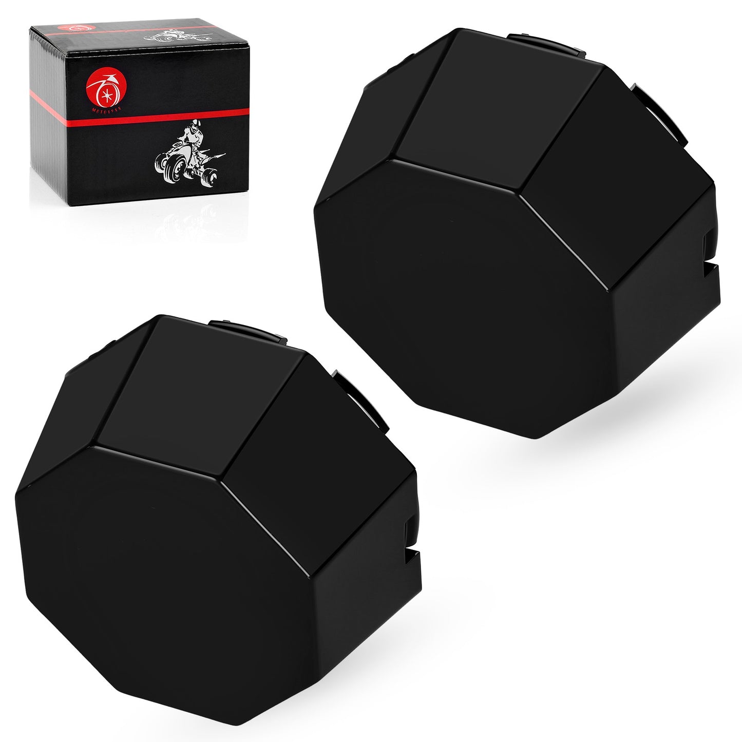 Pair Matte Black Hub Covers for Polaris Sportsman 570 (2015–2025)