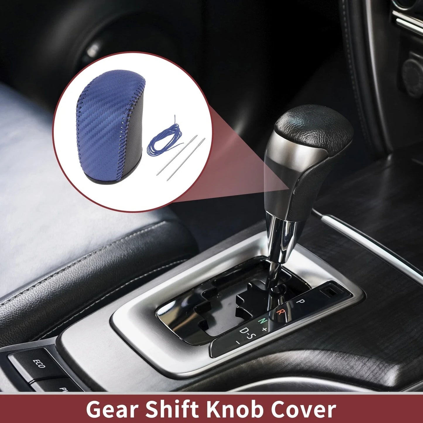 Dodge Journey Gear Shift Knob Cover 2011-2020 Black Blue Faux Leather