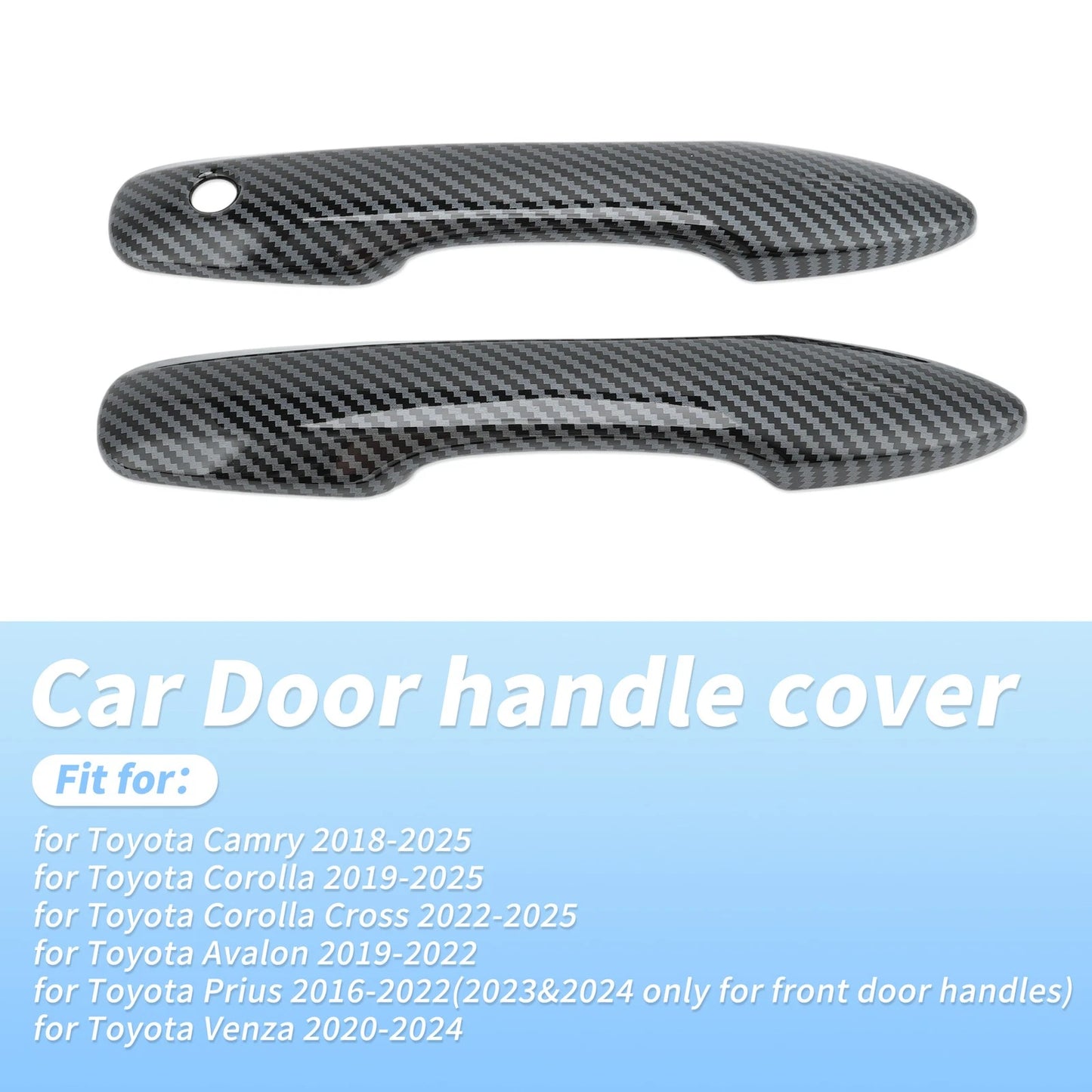 Door Handle Cover Protector for Toyota Camry Corolla (2019–2025) Carbon Fiber Black