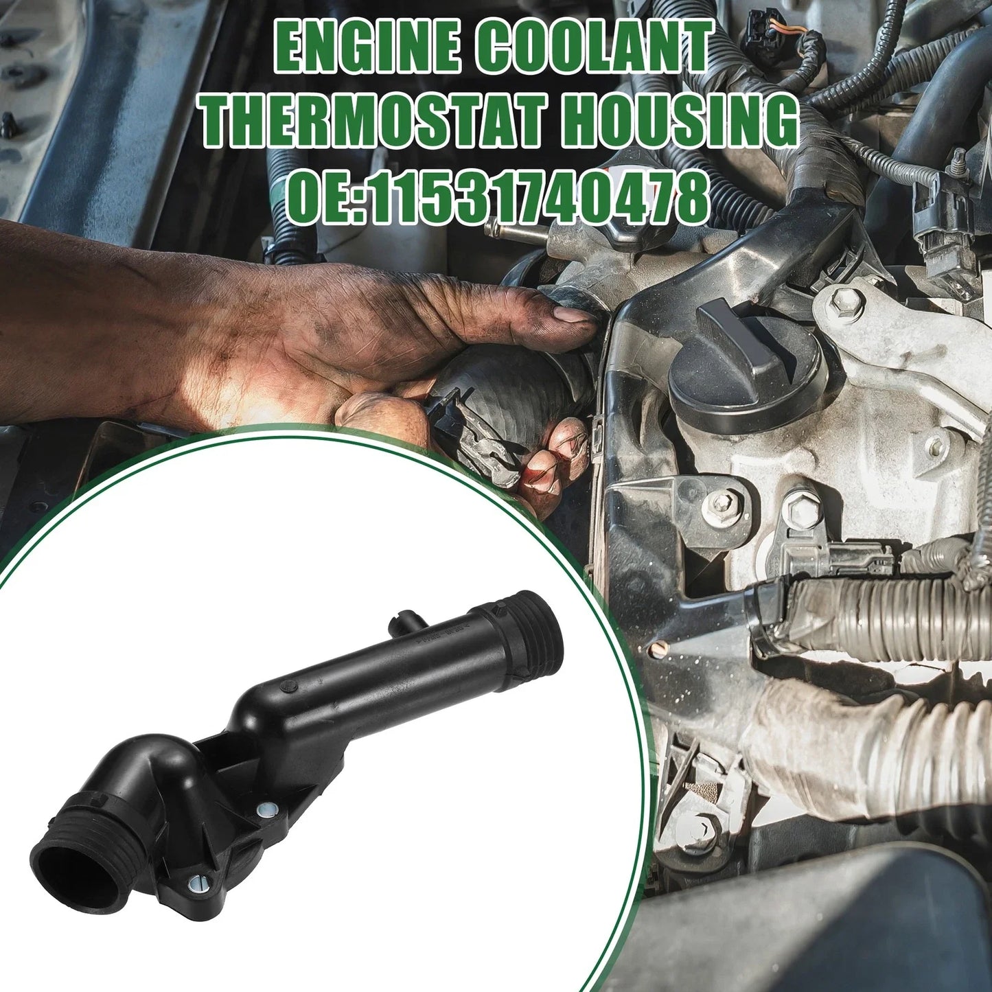 Engine Coolant Thermostat Housing for BMW 528i