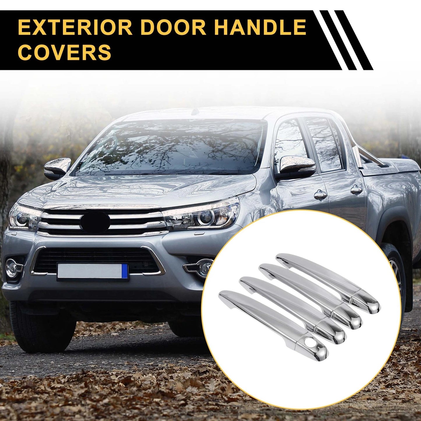 Set of 4 Exterior Door Handle Covers for Toyota 4Runner (2003–2010) Chrome