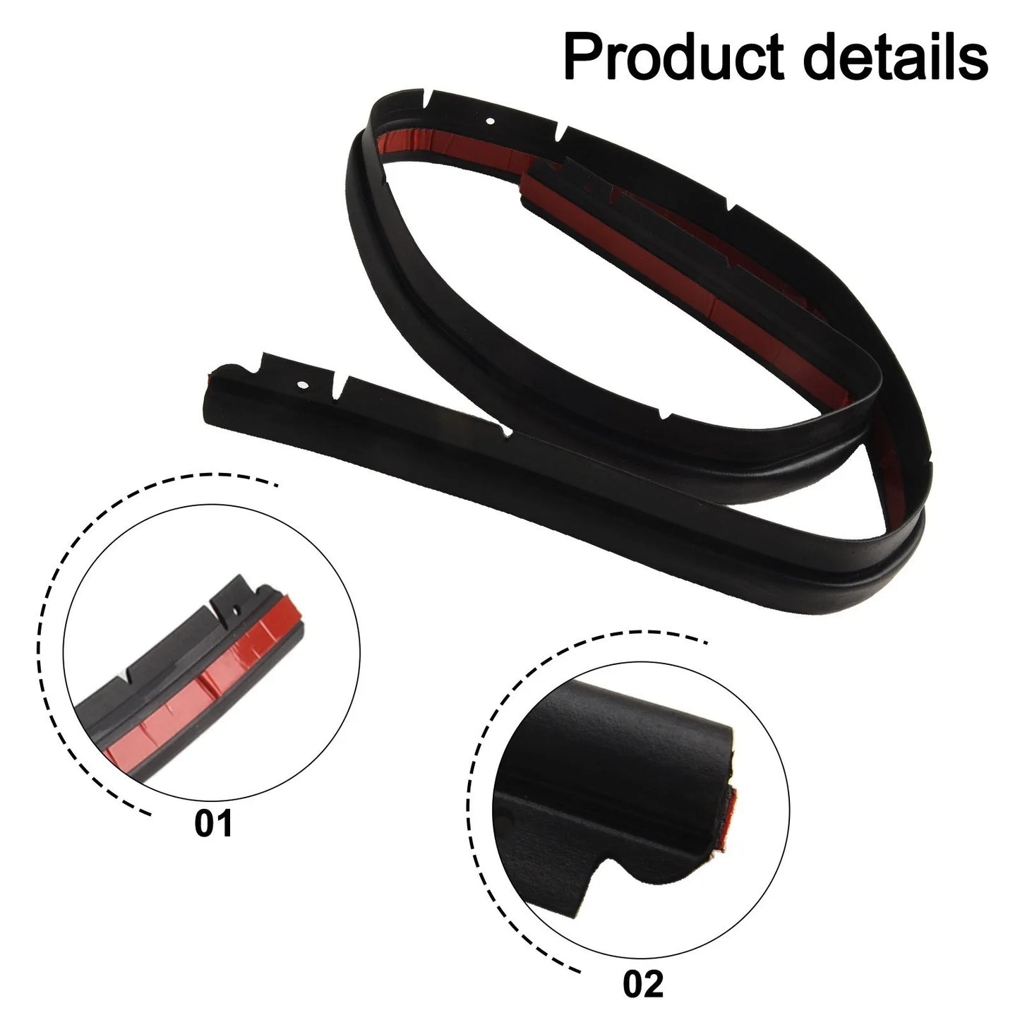 Hood Sealing Strip Weatherstrip Clip-On for Toyota
