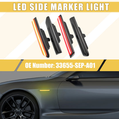 2X Front Rear LED Side Marker Light 33655-SEP-A01 for Acura TL (2004–2008)