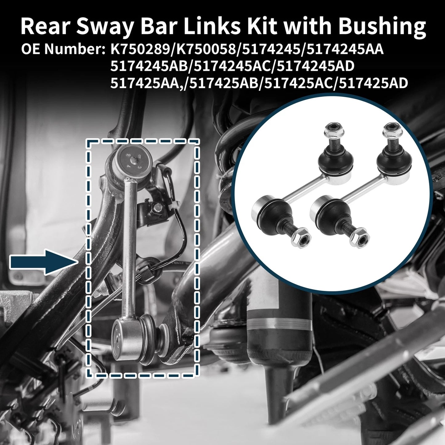 Rear Stabilizer Link Bushingless for Dodge Caliber (2008–2012)