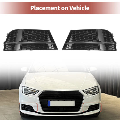1 Pair Front Fog Light Grill for Audi A3 (2013–2020) No. 8V3807681ABESM/8V3807682NESM