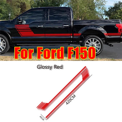 2 x Red Side Door Stripe Graphics Vinyl Sticker for Ford F-150 Sport