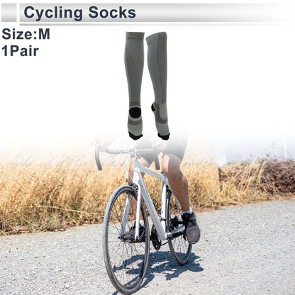 Cycling Socks Anti-Friction Size M Colorblock Light Gray
