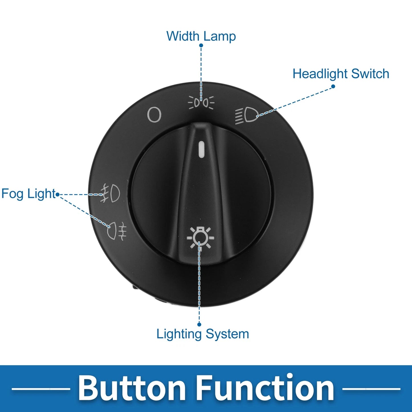 Headlight Switch for Volkswagen Golf, Passat (2000–2005) 1C0941531A20H/1C0941531A