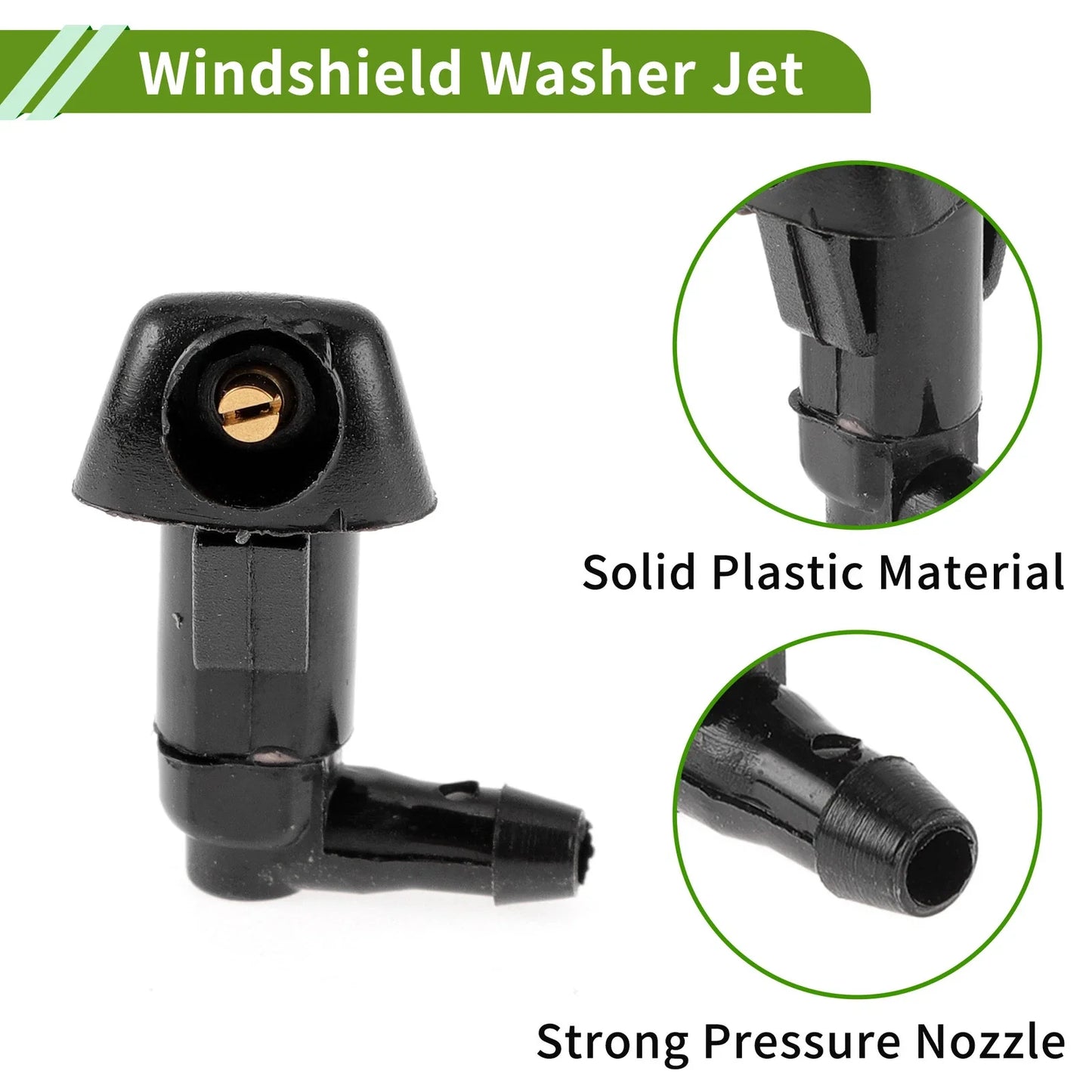 Windshield Washer Nozzle & Hose Connector for Honda (2006-2011) Black
