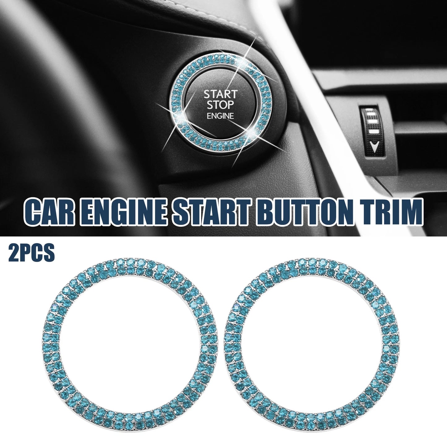 2X Engine Start Stop Button Cover for Universal Vehicles (LED)