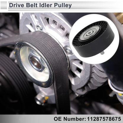 Drive Belt Idler Pulley Black for BMW Series 3 (2008 - 2012) 1 Pcs