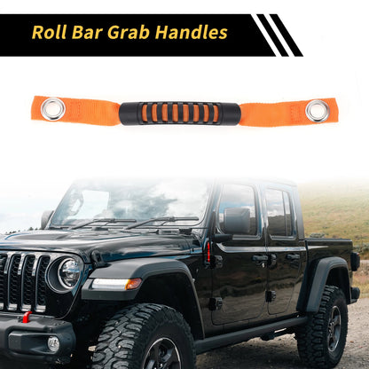 2pcs Roll Bar Grab Handles for Jeep Wrangler (2007–2023) - Orange