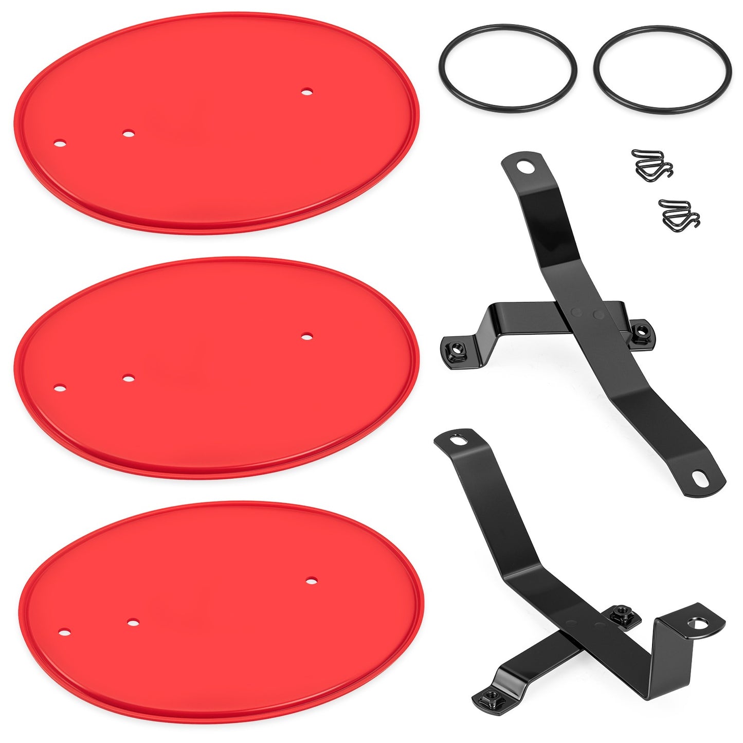 3 Red Number Plate Kit for Honda Z50 Z50R (1979–1987) with Brackets