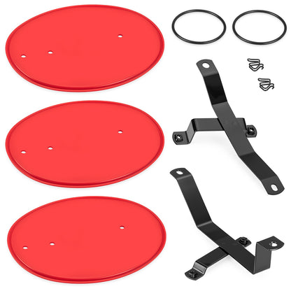 3 Red Number Plate Kit for Honda Z50 Z50R (1979–1987) with Brackets