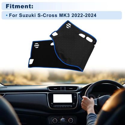 Dash Cover for Suzuki S-Cross MK3 (2022–2024) Polyester Black Blue Edge